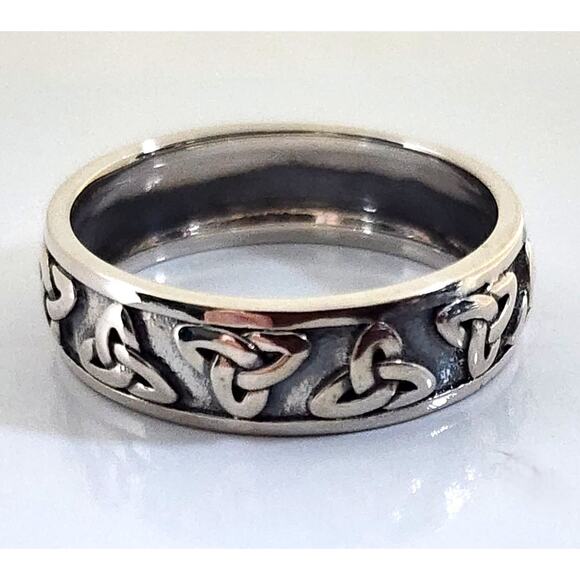 RING/OUTLAWS AMSTERDAM-S925 Silver Band-Filigree-Size 9/10-SEE DESCRIPTION - Picture 1 of 9